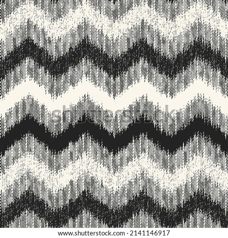 Monochrome Distressed Textured Chevron Pattern