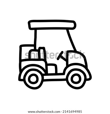 hand drawn golf cart icon illustration