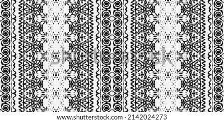 Simple Bohemian Pattern. Doodle Boho Wave. Gray Colour Ikat Scribble Textile. Ethnic Ink Doodle Batik. Black Color Native Ikat Brush. Seamless Design Ink Pattern. Seamless Ikat Watercolor Repeat.