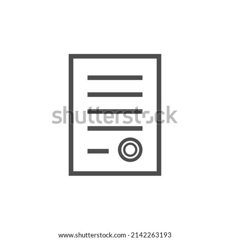 Document certificate with seal, finance, money and banking line style vector icon