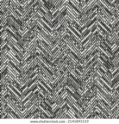 Monochrome Knitted Textured Herringbone Pattern