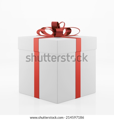 Surprise gift box for christmas with red ribbon