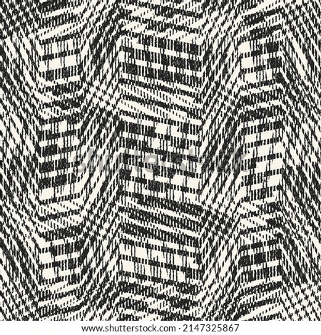 Monochrome Ikat Textured Geometric Pattern