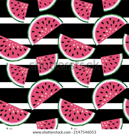 Summer seamless watermelon pattern for fabrics and textiles and packaging and gifts and cards and linens and kids and wrapping paper and kitchen 