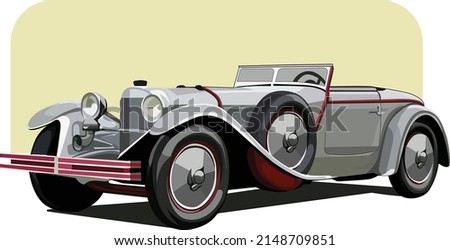 Original vector illustration of a car in classic style