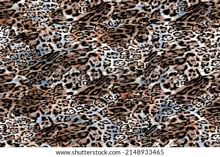 Leopard print pattern repeating design, monochrome Texture, Leopard, zebra, snake repeat pattern. Fashionable print. Fashion and stylish background for greeting card, textile and digital print.