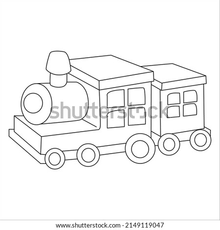 Toy coloring page. Coloring book outdoor sport theme. Funny toy on white background. Vector illustration for children education.
