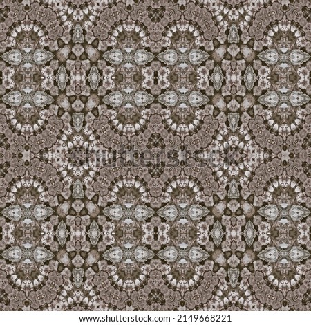 Seamless beige gray tile mosaic ornamental pattern background