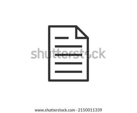 Paper document icon. Isolated Black symbol. Vector illustration on white background.