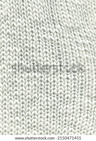 Scandinavian white knitted rustic wool material background. Cotton white fabric woven canvas for winter design.