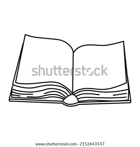 books sketch illustration, black and white, hand drawn, sketch style, isolated on white background.