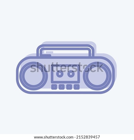 Icon Casette Player. suitable for music symbol. two tone style. simple design editable. design template vector. simple symbol illustration