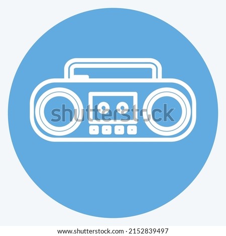 Icon Casette Player. suitable for music symbol. blue eyes style. simple design editable. design template vector. simple symbol illustration