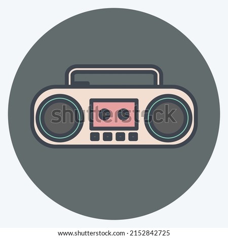 Icon Casette Player. suitable for music symbol. color mate style. simple design editable. design template vector. simple symbol illustration