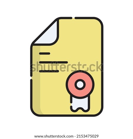 Warranty Icon Vector Illustration. Flat Outline Cartoon. Shopping and Ecommerce Icon Concept Isolated Premium Vector