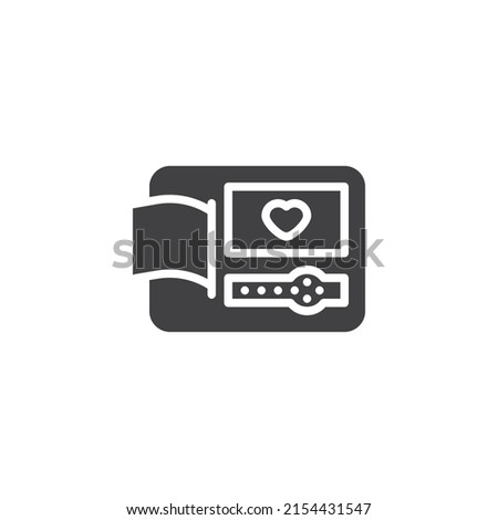 Patient Ecg test vector icon. filled flat sign for mobile concept and web design. Cardiogram, Ecg Machine glyph icon. Symbol, logo illustration. Vector graphics