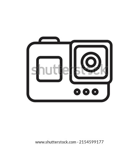 Blue Action Camera Outline Icon Vector Illustration