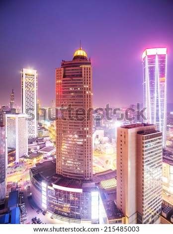 prosperous urban cityscape in the night