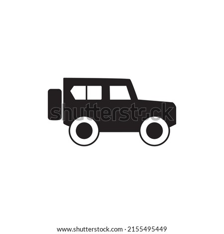 Off road car icon in black flat glyph, filled style isolated on white background