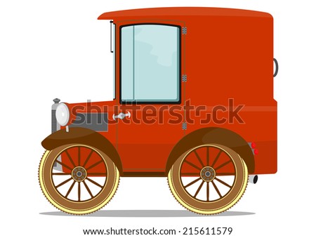 Funny old car. Vector illustration. One layer with no gradients. 