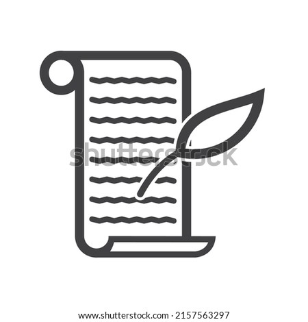 History icon isolated on a white background. Black sign literature, poetry in flat trendy style. Vector illustration. line art.