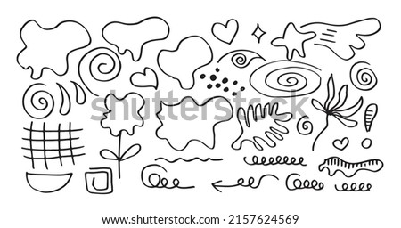 Decorative abstract with doodles of shapes. Abstract modern contemporary trendy vector illustration for design concept.