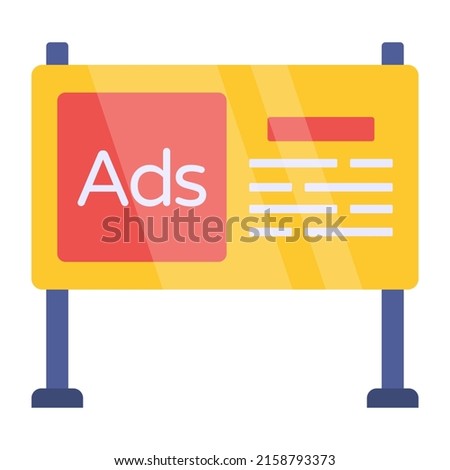 Creative design icon of ad board