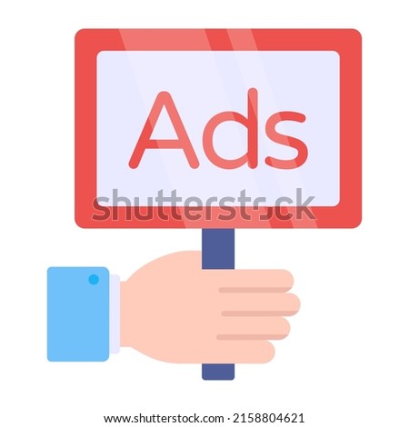 An editable design icon of ad board