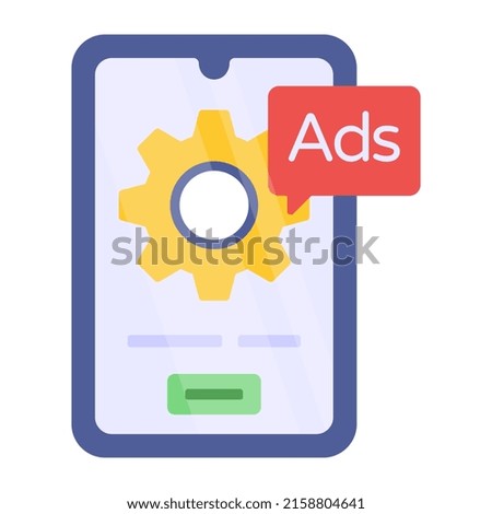 A perfect design icon of mobile ad management