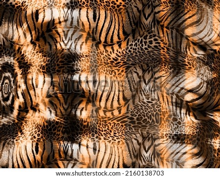 Tiger skin pattern texture; Fashionable print
