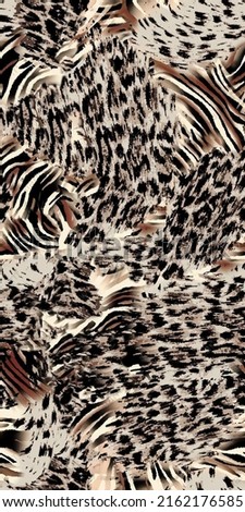 A combination of leopard and texture used seamless pattern.