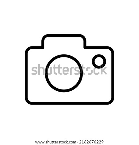 simple camera icon, line art