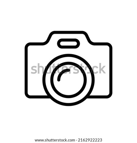 Camera Icon. Line Art Style Design Isolated On White Background