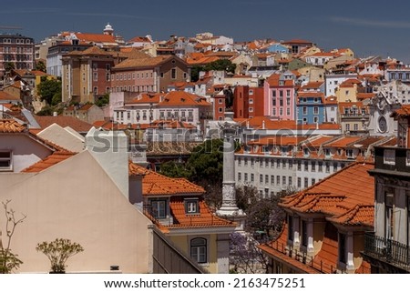 View over Rossio Neighbourhood, Lisbon, Portugal