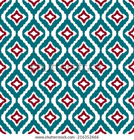 Abstract tribal art ethnic seamless pattern. Ikat. Folk repeating background texture. Geometric print. Fabric design. Wallpaper - vector