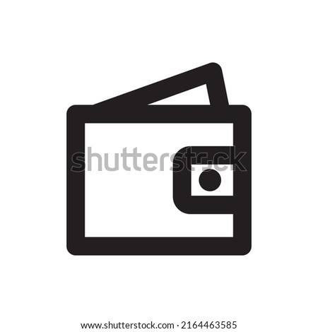 Simple wallet icon, Vector outline icon on white background.	