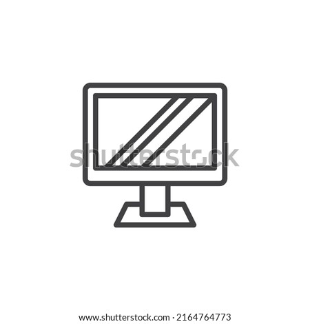 Computer monitor line icon. linear style sign for mobile concept and web design. PC display outline vector icon. Symbol, logo illustration. Vector graphics