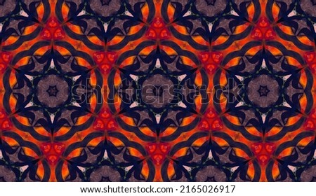 Seamless fabric pattern, modern bohemian textile decoration motif. Can be used for curtain design, tapestry artwork, womens swimsuit fabric print and any kind of artwork.