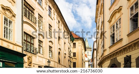 Buildings  and houses in the historical center of Prague
