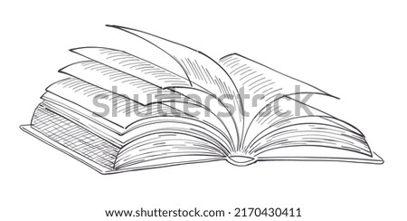 Books vector hand drawn illustration sketch style