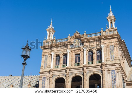 Spain Square in Seville, Andalusia, Spain.