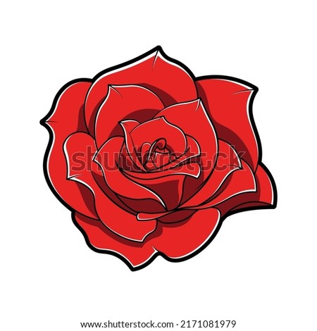 Rose vintage vector isolated on white background