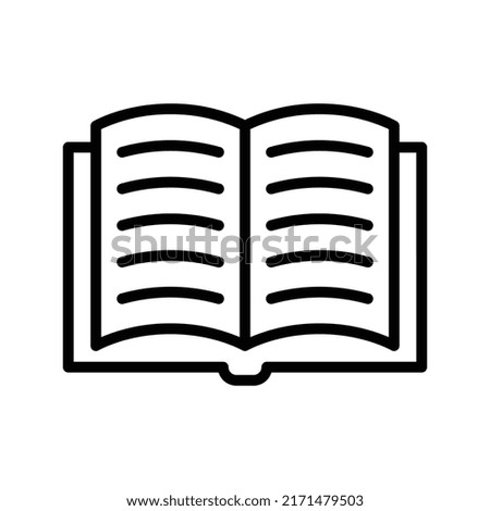 Book Icon. Line Art Style Design Isolated On White Background