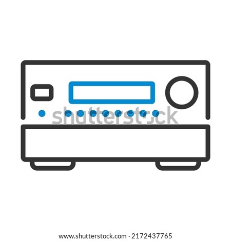 Home Theater Receiver Icon. Editable Bold Outline With Color Fill Design. Vector Illustration.