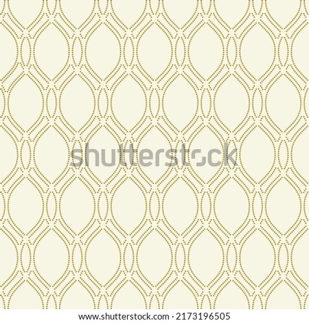 Seamless dotted golden wavy ornament. Modern background. Geometric modern pattern