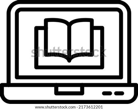 Digital Book Line Icon Vector Design