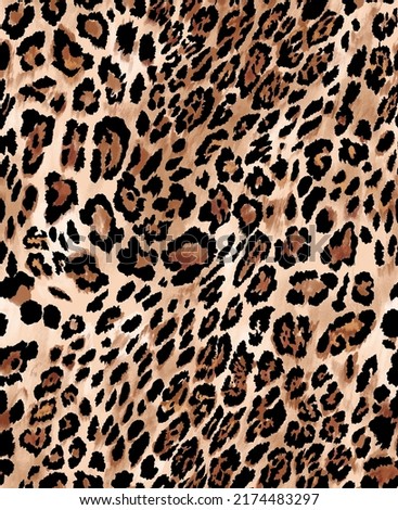 Leopard animal skin abstract seamless motif pattern illustration. Fabric texture fur leather of wild safari jaguar panther. Brown vintage colors.