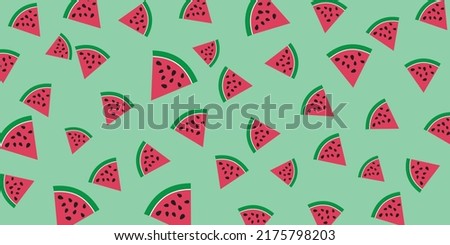 Colorful Watermelon pattern background. Summer fruits pattern graphic elements. Vector illustration.