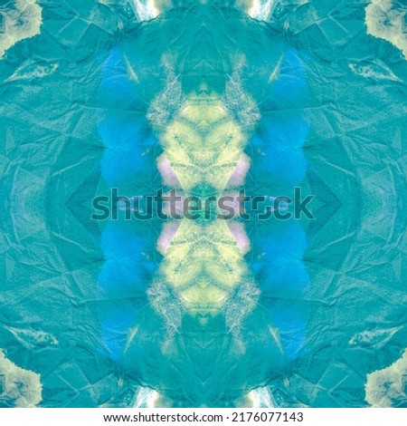 Ornamental Sea Foam Dirty Artistic Pattern. Aqua Menthe Endless Abstract Watercolor. Ink Splash Paint. Repeated Blueish Green Crumpled Inked Fabric. Mint Breeze Seamless Tie Dye Effect. 