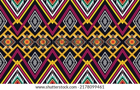 Ikat ethnic geometric pattern design.